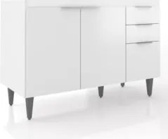 Balcão Para Pia 120cm Sem Tampo Pérola Z34 Branco           - Mpozenat