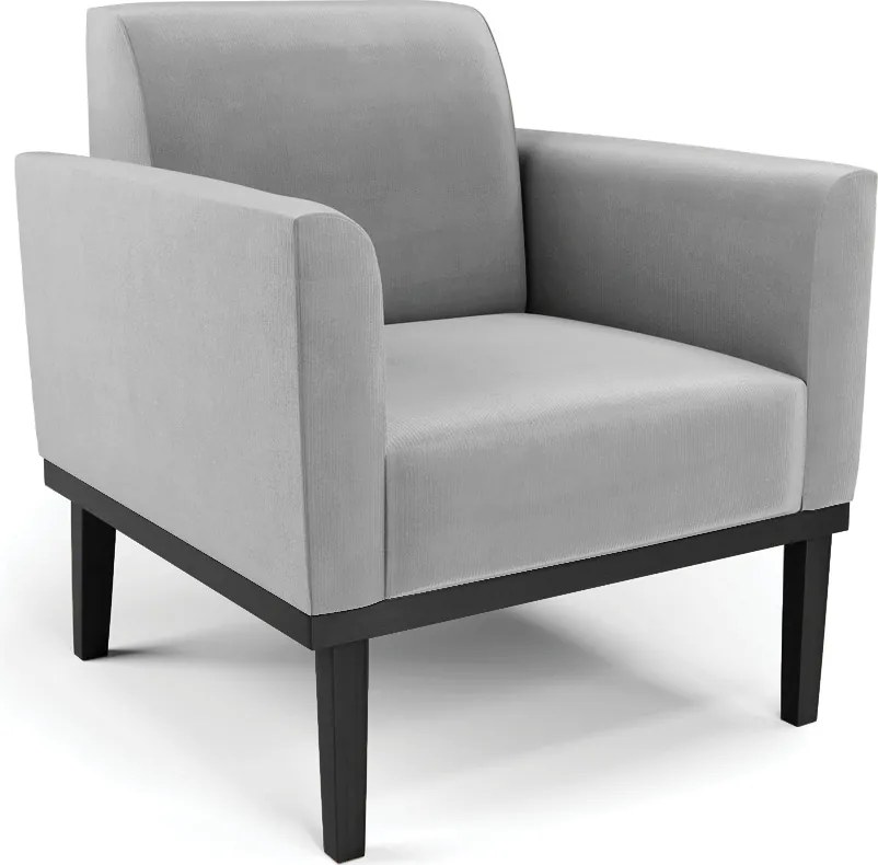 Poltrona Decorativa Isabella Pés Fixo em Madeira Preto Suede Cinza G19 - Gran Belo