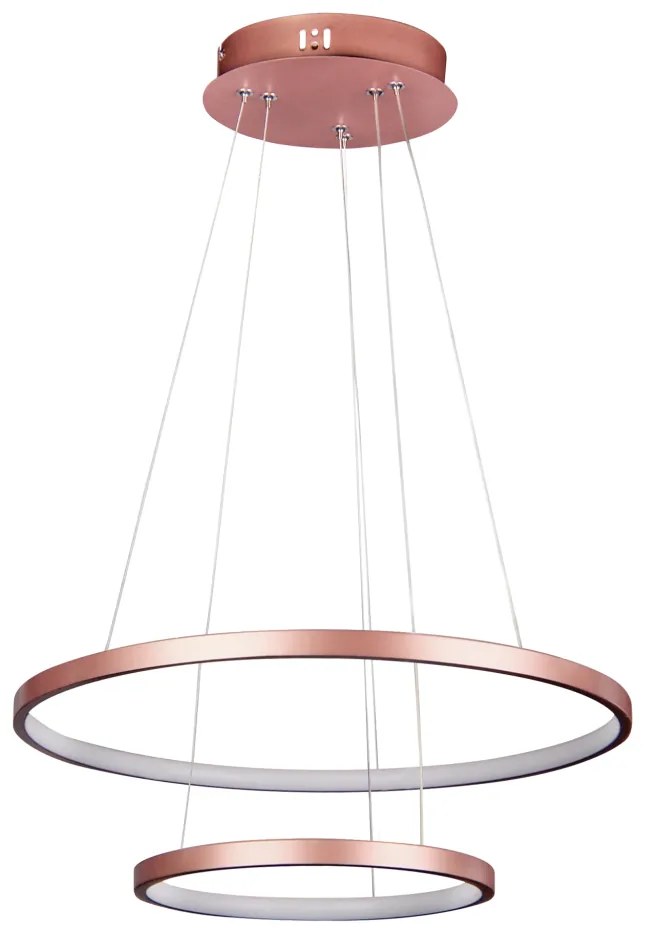 Pendente Orlo Duo Anel Redondo Duplo Ø50Cm Led 40W 3000K Bivolt Cobre... (CB-M = Cobre)
