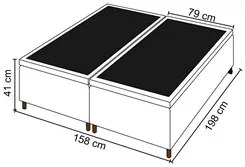 Cabeceira com Base Box Baú Casal Queen 158x198cm Hit ID5 Couríssimo Ca