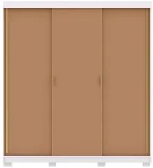Guarda Roupa Casal 200cm 3 Portas Duke Flex Branco/Camarim V02 - Mpoze