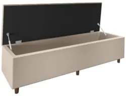 Recamier Baú Estofado King 193cm Horus Veludo Bege Z04 - Mpozenato