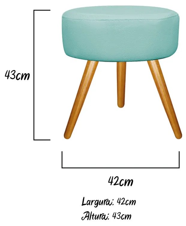 Kit 02 Puffs Sofia Palito Mel Suede Azul Tiffany - ADJ Decor