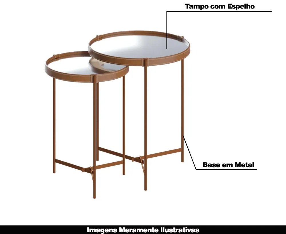 Conjunto Mesa Lateral Nezuko com Espelho Base Cobre G29 - Gran Belo
