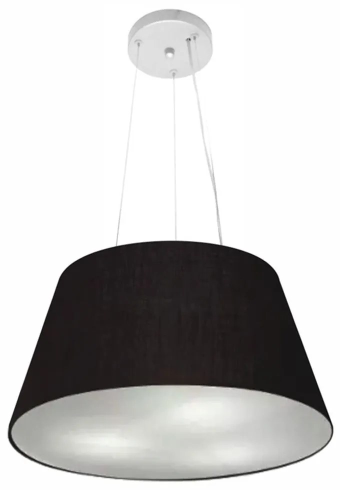 Lustre Pendente Cone Md-4001 Cúpula em Tecido 21/40x30cm Preto - Bivolt