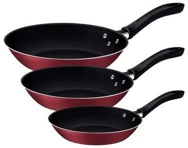 Jogo de Frigideiras Tramontina Linz 3 Peças Alumínio Antiaderente Starflon Vermelho
