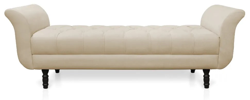 Recamier Olinda Suede 160 cm Pés Torneados Tabaco - D'Rossi - Bege