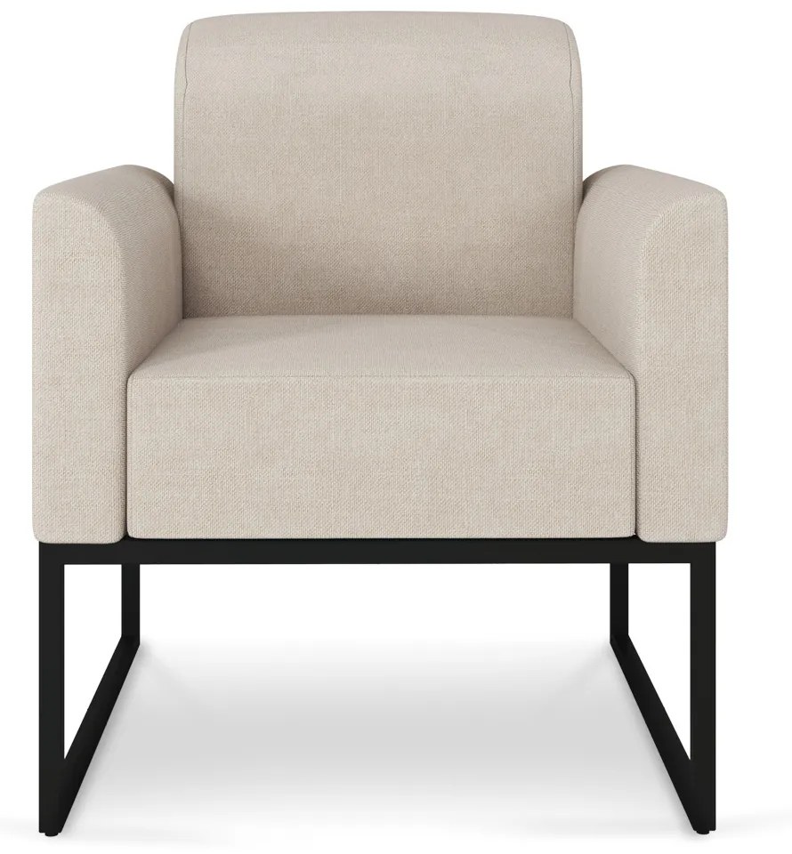 Poltrona Base Industrial Preto Marisa Linho D03 - DRossi - A27 Areia
