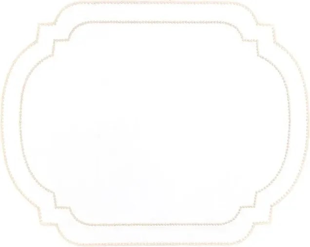 Jogo Americano Retangular Moldura 1 Pç - Off White  Off White