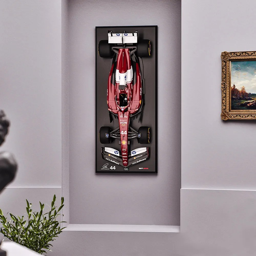 Quadro 1.4 Decorativo F1 SF-25 N44 LH Artesanal Fibra de Vidro e Polietileno Monza GP 2025 Vermelho Escuro G53 - Gran Belo