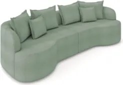Sofá 4 Lugares 250cm Orgânico Quito Z08 Boucle Verde - Mpozenato
