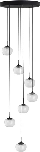 Pendente Led Vidro E Ferro Preto 28W 3000K Soft