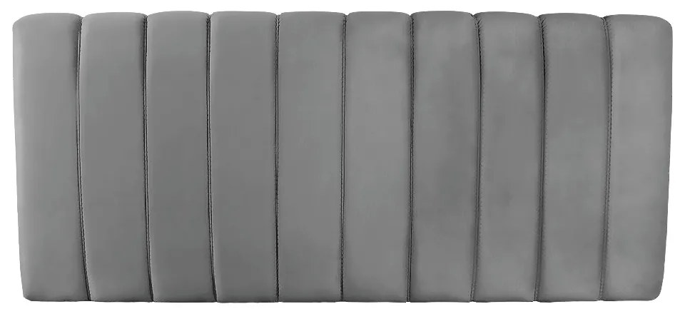 Calçadeira com Painel Olivia Queen 160 cm Veludo - D'Rossi - Cinza