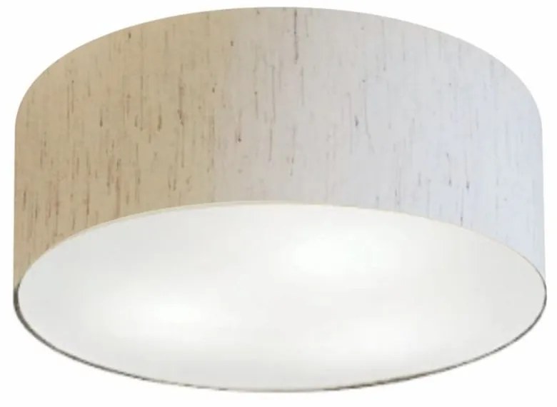 Plafon Cilíndrico Md-3014 Cúpula em Tecido 50x15cm Linho Bege - Bivolt