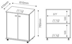Balcão Cozinha 61cm com Rodízios BL3300 Branco - Tecno Mobili
