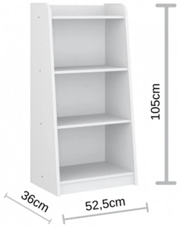Estante Multifuncional Infantil 4 Prateleiras - Branco/rosa