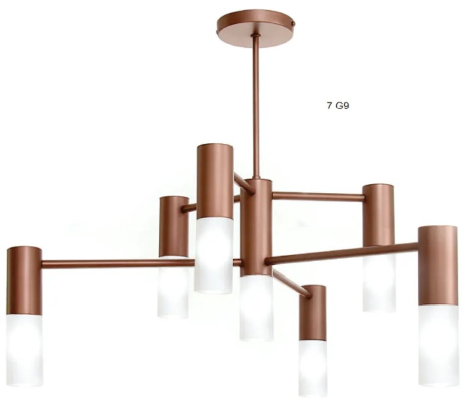 Plafon Fence Haste Fixa Vidro Tubo Ø60X60Cm 7Xg9 - Old Artisan Plf-564... (HONEY)