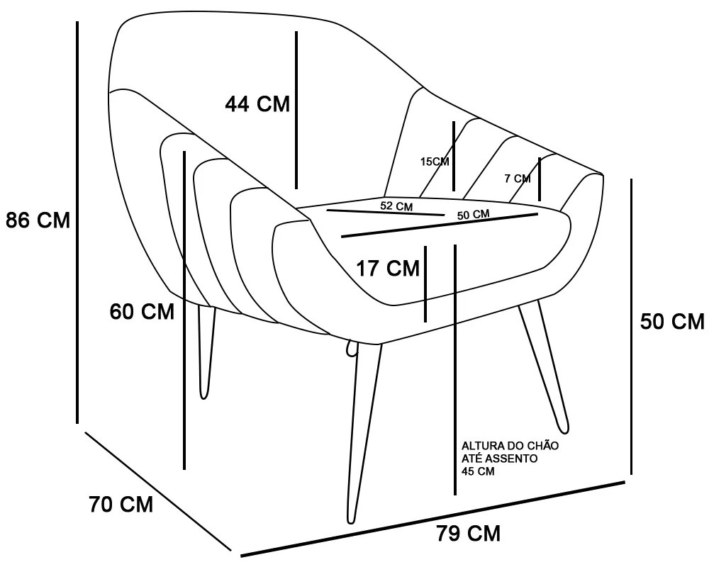 Kit 02 Poltronas Giratória Giovana Veludo Base Cromada D03 - D'Rossi - Rose
