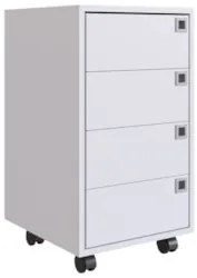 Gaveteiro Escritório 4 Gavetas Com Rodízios Eden Branco Z54 - Mpozenat
