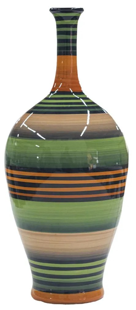 Vaso Garrafa decorativo em Cerâmica Carolina Haveroth – Maruaga Listrada Fosco