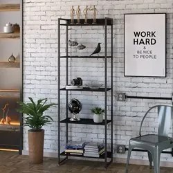 Estante Livreiro Dynamica Industrial 60cm 5 Prateleiras C08 Preto Ônix