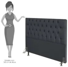Cabeceira Cama Box Casal Queen 160cm Diamante Linho Chumbo Z51 - Mpoze