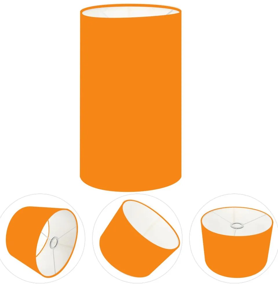 Cúpula Abajur Cilíndrica Cp-8002 Ø13x30cm Laranja