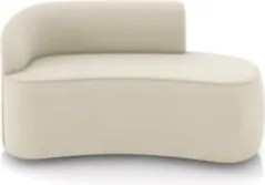Sofá 2 Lugares 140cm Wendi e Poltrona Steve Veludo Bege I01 - Mpozena