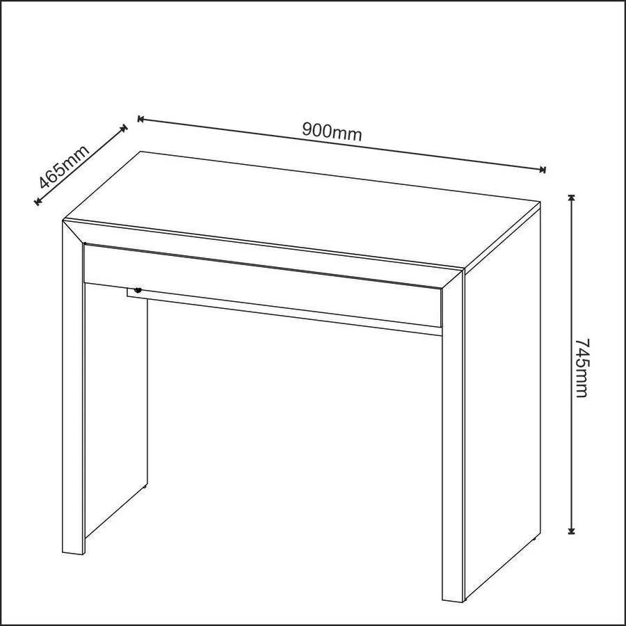 Escrivaninha Mesa Escritório Home Office 1 Gaveta Amêndoa