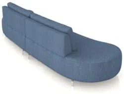 Sofá 3 Lugares 220cm Orgânico Pé Ferro Nagai Linho Azul Z55 - Mpozenat