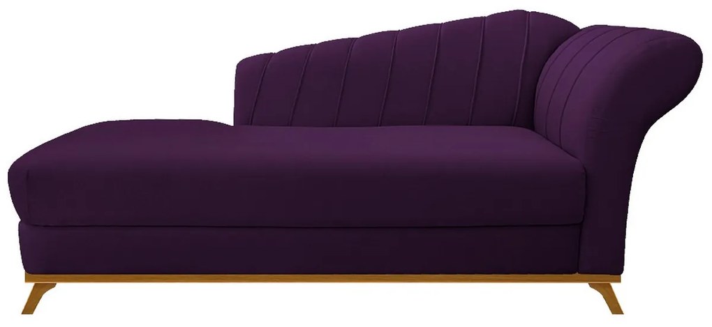 Recamier Vanessa 185cm Lado Esquerdo Suede Roxo - ADJ Decor