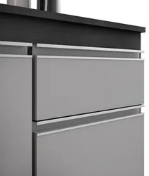 Cozinha Modulada 6 Módulos Composição 8 Preto/Cinza - Lumil Móveis