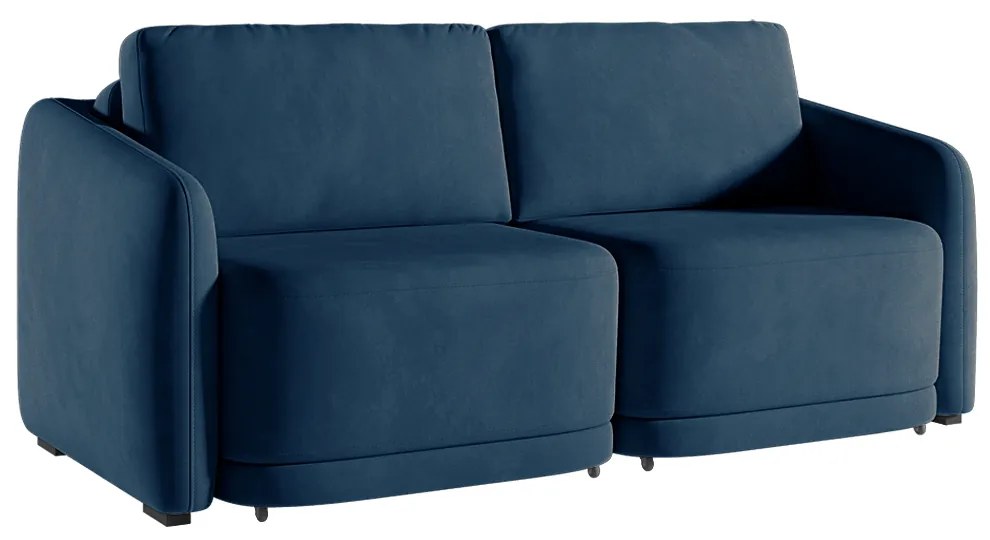 Sofá Cama Modulado Retrátil e Reclinável Decorativo Varsóvia 176cm Veludo Azul Marinho G33 - Gran Belo