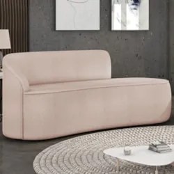 Sofá 2 Lugares Para Sala 140cm Orgânico Wendi Boucle Rose I01 - Mpoze