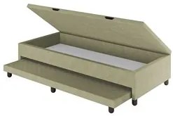 Bicama Box Baú Solteiro 88x188 cm Samy S05 Veludo Bege - Mpozenato