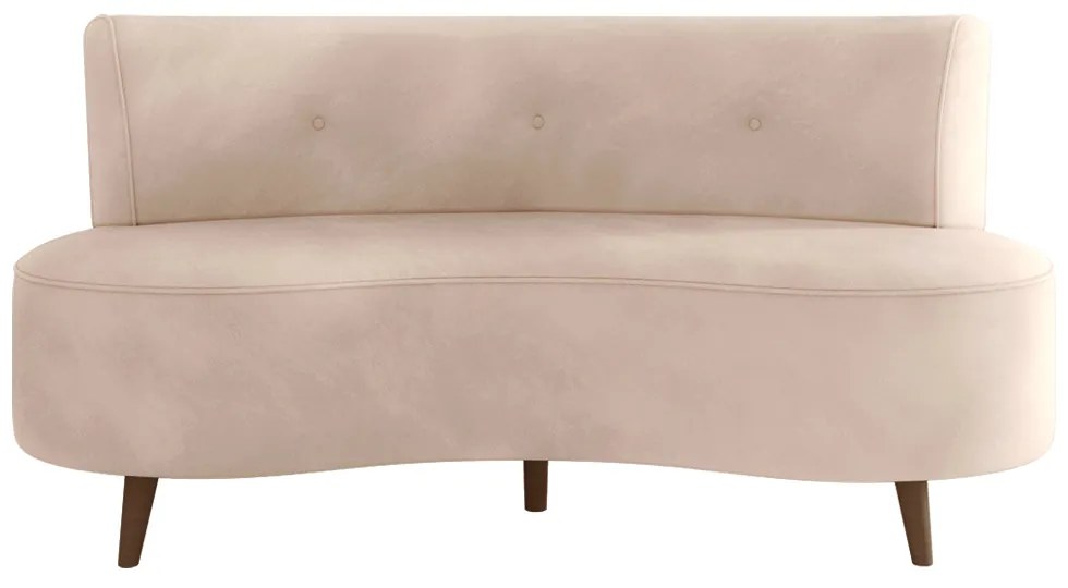 Sofá Living 2 Lugares 160cm Aang Pés Palito Veludo Rosê G33 - Gran Belo