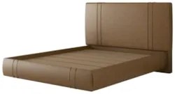 Cama Queen Flutuante Com Cabeceira 160cm Lyra Sintético Camel S05 - Mp