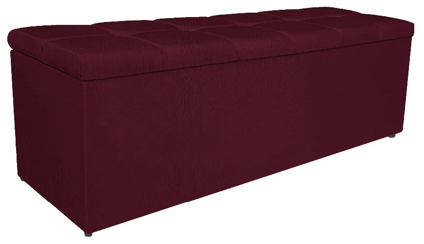 Calçadeira Estofada Manchester 160 cm Queen Size Suede Bordô - ADJ Decor