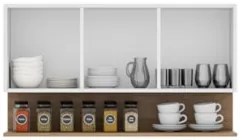 Armário de Cozinha Aéreo 118cm 3 Portas Duda Z34 Branco/Freijó - Mpoze