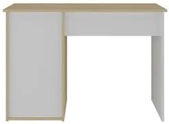 Mesa Escrivaninha Home Office 110cm Ally A06 Carvalho/Branco - Mpozena