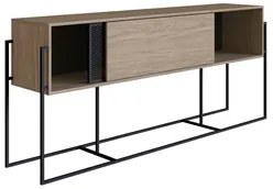 Balcão Aparador Buffet 2 Portas Pés Metálicos York Hanover/Preto - Art