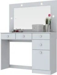 Penteadeira Camarim com Espelho e LED Claires Branco - Henn