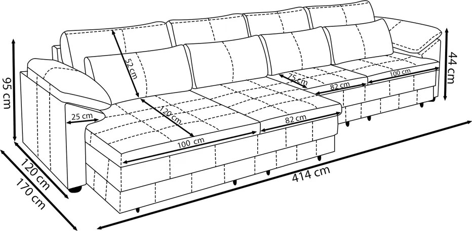 Sofá Retrátil Elétrico Sala de Estar Nolan Bipartido 414cm Conforto Premium em Couro Preto Brilho G58 - Gran Belo