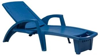Espreguiçadeira Sole Reclinável Azul Anil em Polipropileno com Proteção UV Pisani