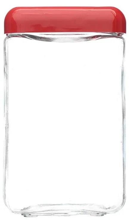 Kit 3 Potes de Vidro Tendenza 1,3L - Vermelho