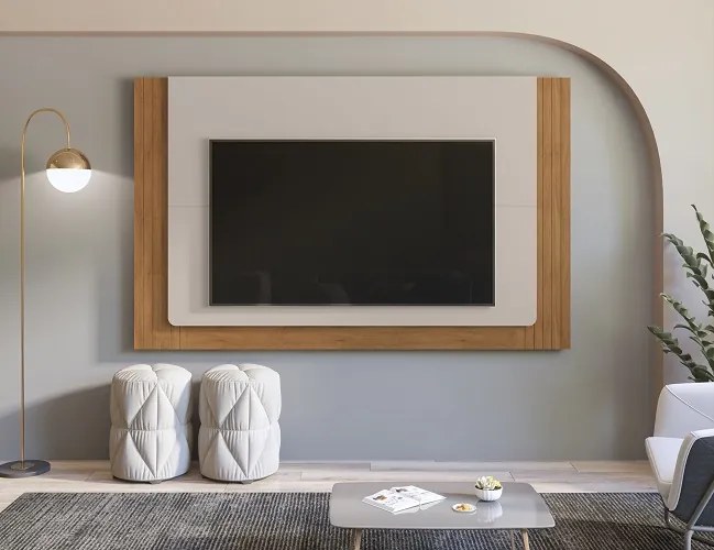 Painel Roma 2.17 Off White/Cedro - Casa D Móveis