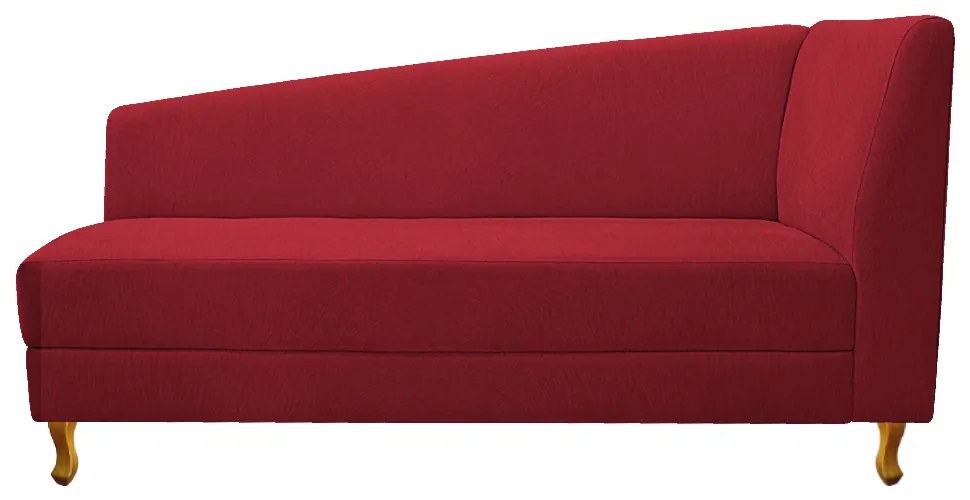 Recamier Valéria 140cm Lado Esquerdo Suede Vermelho - ADJ Decor
