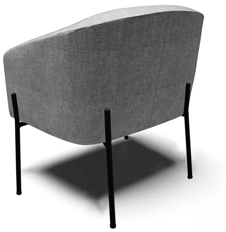 Poltrona Sala Decorativa Pé de Ferro Preto Stella Linho D03 - D'Rossi - A26 Grafite