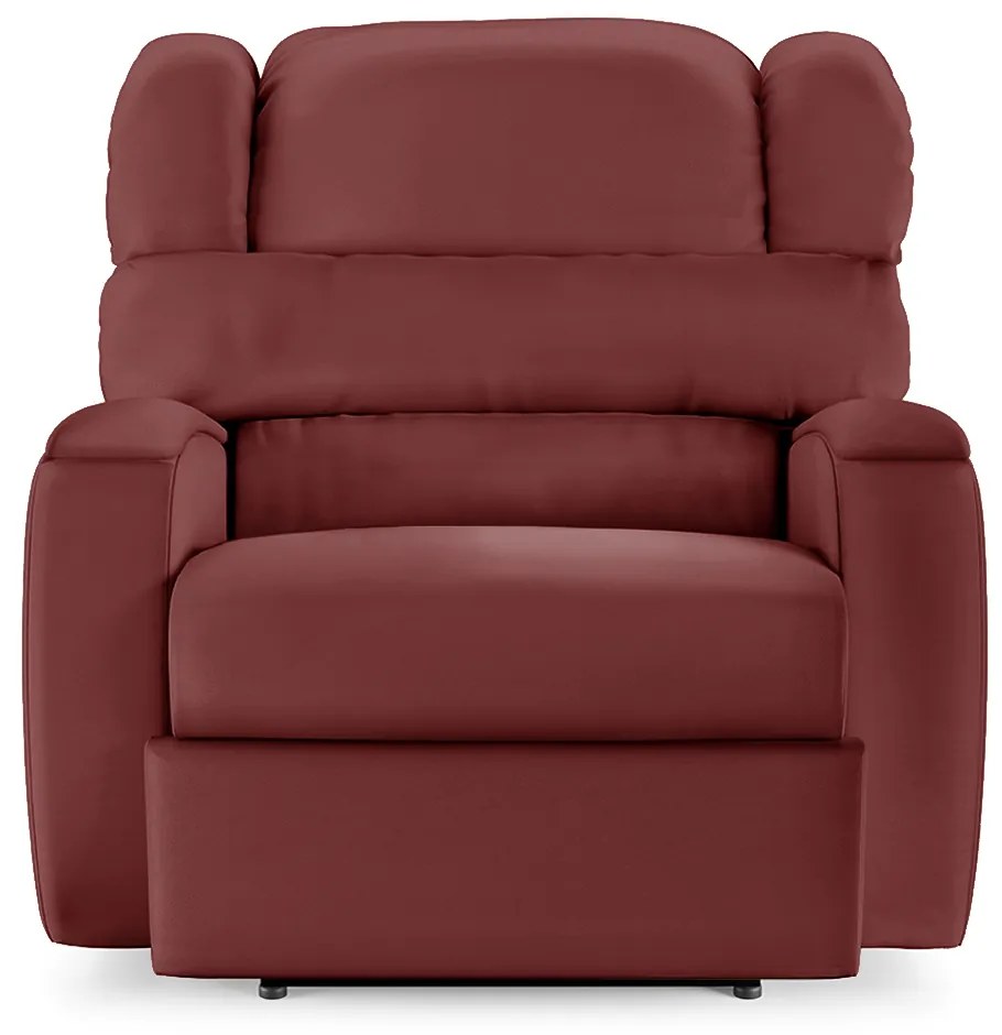 Poltrona do Papai Sala de Cinema Reclinável Kylie Elétrica Botão com Led Massagem USB PU Vermelho G23