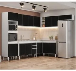Armário de Cozinha Modulada de Canto 8 Peças CP03 Balcão com Pia Inox